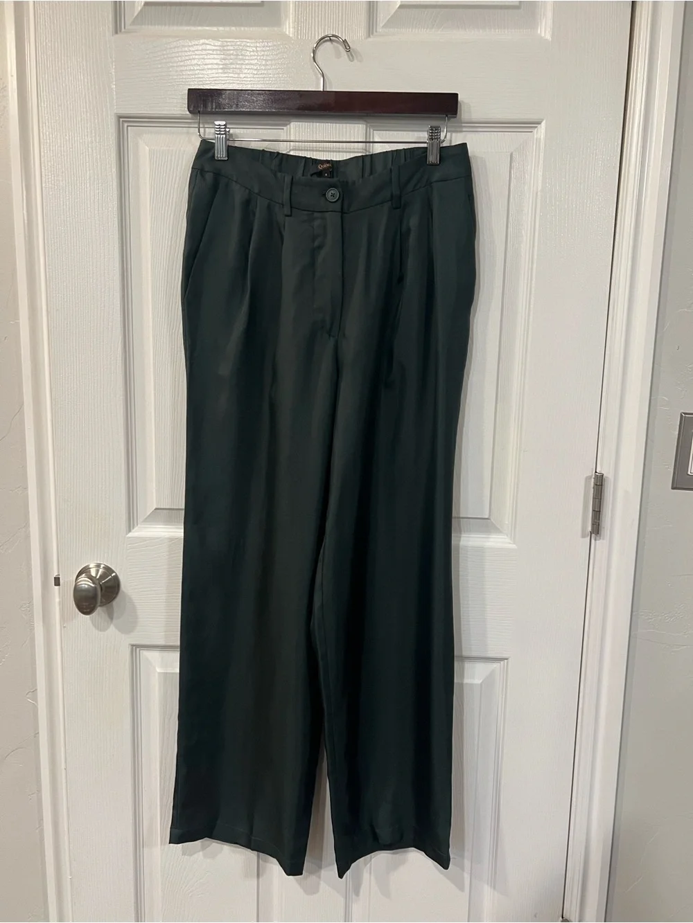 Quince 100% Silk Wool Trousers Forest Green Sz 8 - Picture 5 of 10